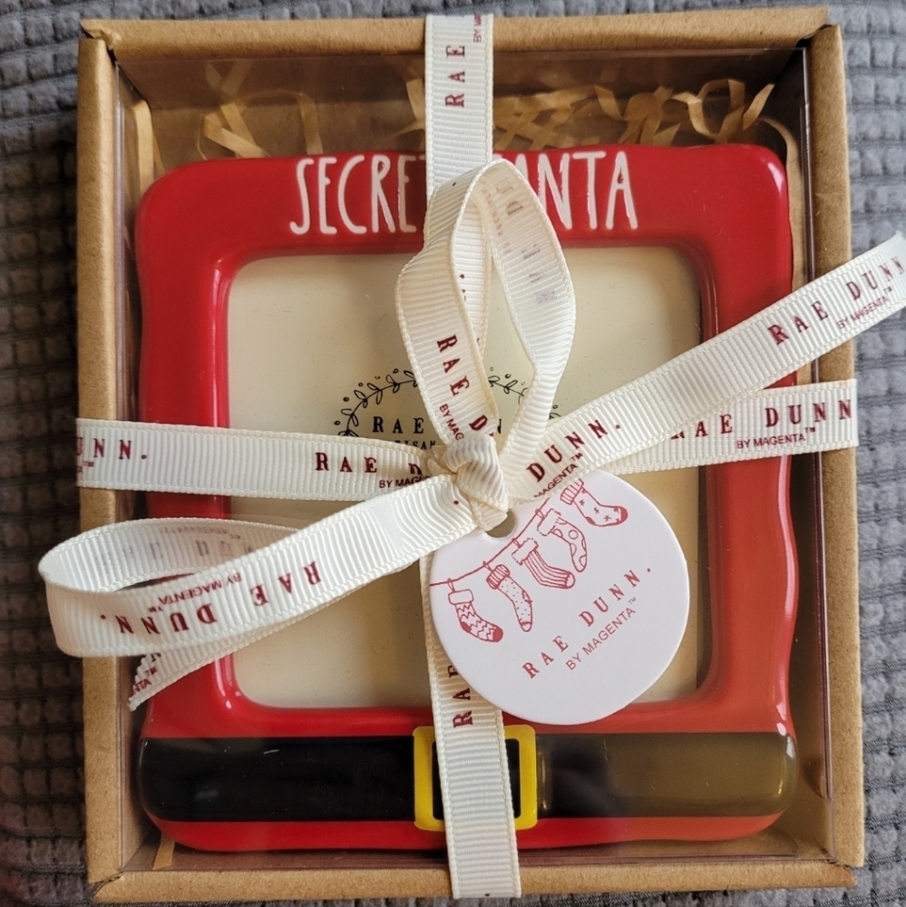Rae DUNN Secret Santa photo frame, 4"x4" brand new in box